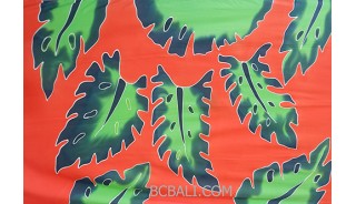rayon sarong handpainting leaf pattern made in bali